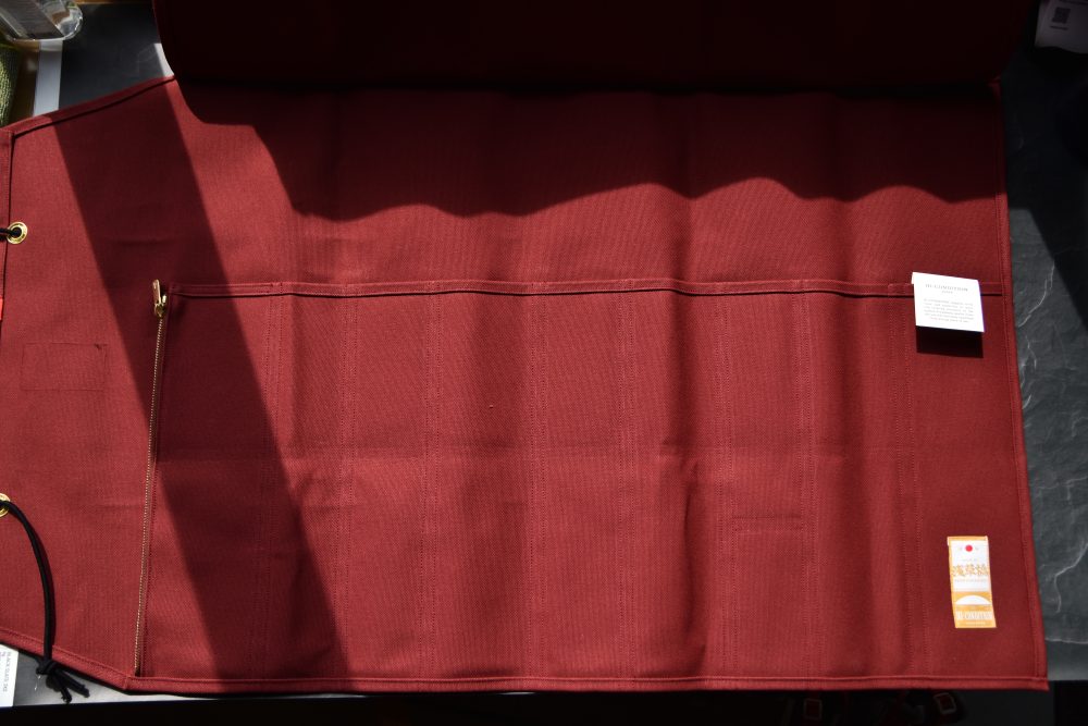 HI-CONDITION Hanpu Canvas 9 Pockets Knife Roll Rouge Brique
