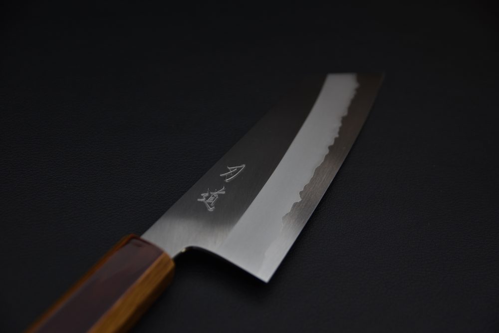 Hado Junpaku Shirogami #1 Stainless Clad Bunka 180mm Chêne Laqué