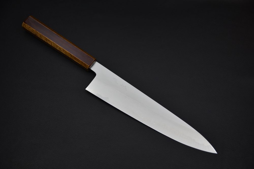 Hado Junpaku Shirogami #1 Stainless Clad Gyuto 240mm Chêne Laqué