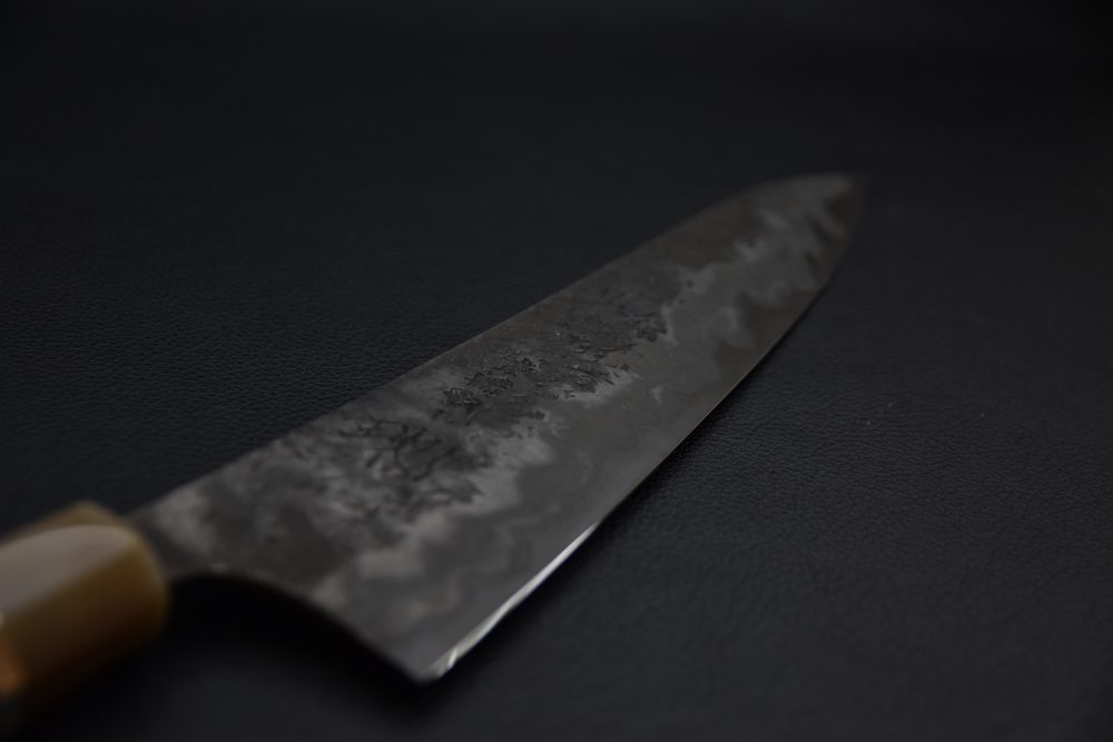 Kisuke Manaka 間中貴輔 Kokuenn Damsacus Aogami #1 Gyuto 275mm Kurouchi Tsuchime Ebony