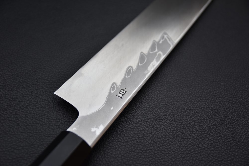 Hitohira Kikuchiyo Mosuke Enmon Shirogami #1 Kiritsuke 270mm Ebony Taihei