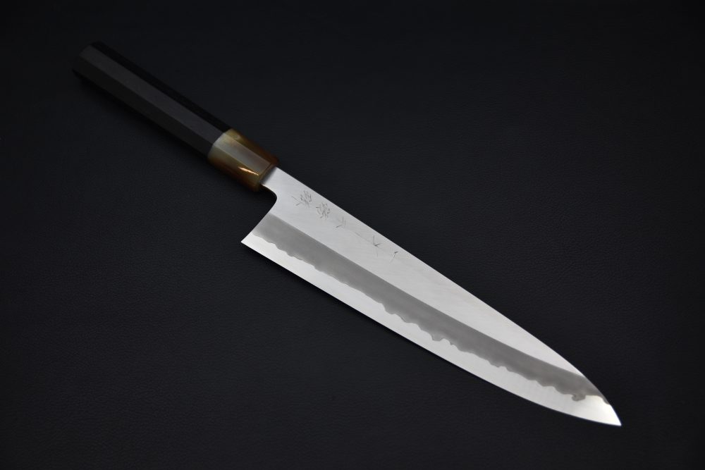 Hitohira Tanaka Kyuzo Aogami #1 Stainless Clad Gyuto 240mm Taihei Ebony