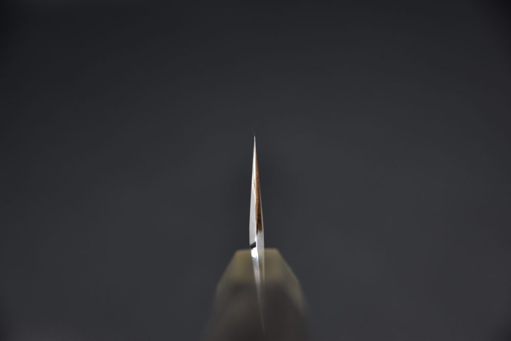 Hitohira Togashi Shirogami #1 Stainless Clad Sujihiki 300mm Ébène de Tahei