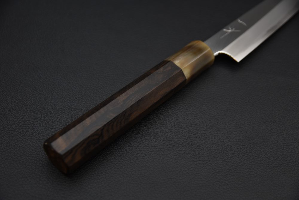 Hitohira Togashi Shirogami #1 Stainless Clad Migaki Petty 165mm Ziricote