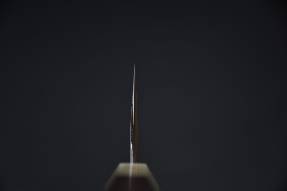 Hitohira Togashi Shirogami #1 Migaki Nakiri 180mm Taihei Ébène Makassar