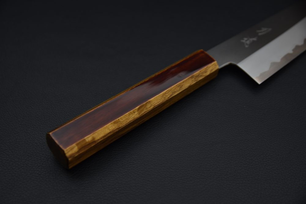 Hado Junpaku Shirogami #1 Stainless Clad Santoku 180mm Chêne Laqué
