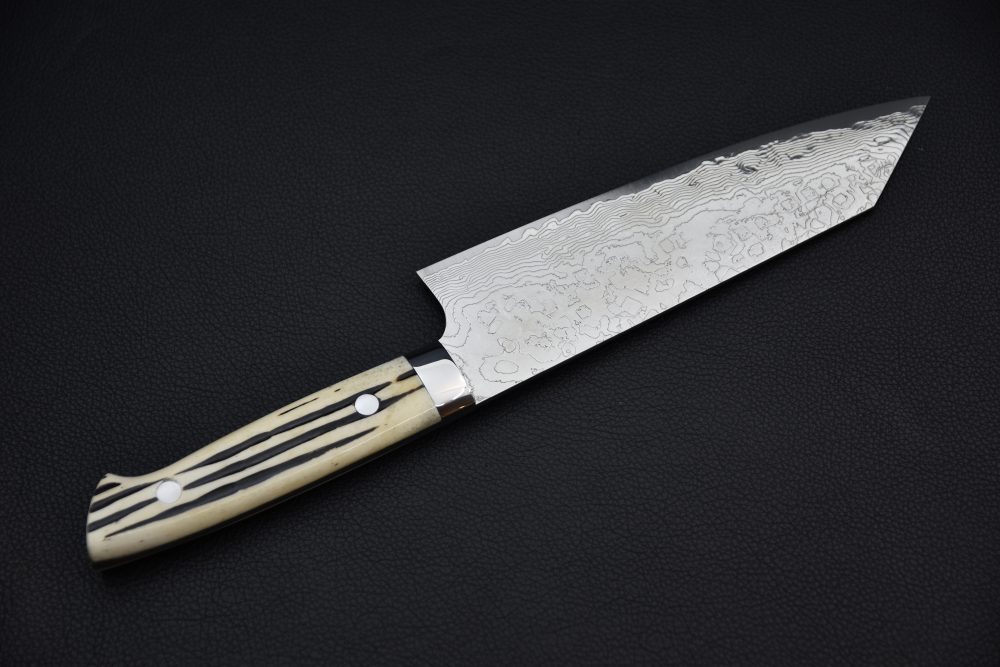 Takeshi Saji R2 Damascus Bunka 180mm Corne de Cerf