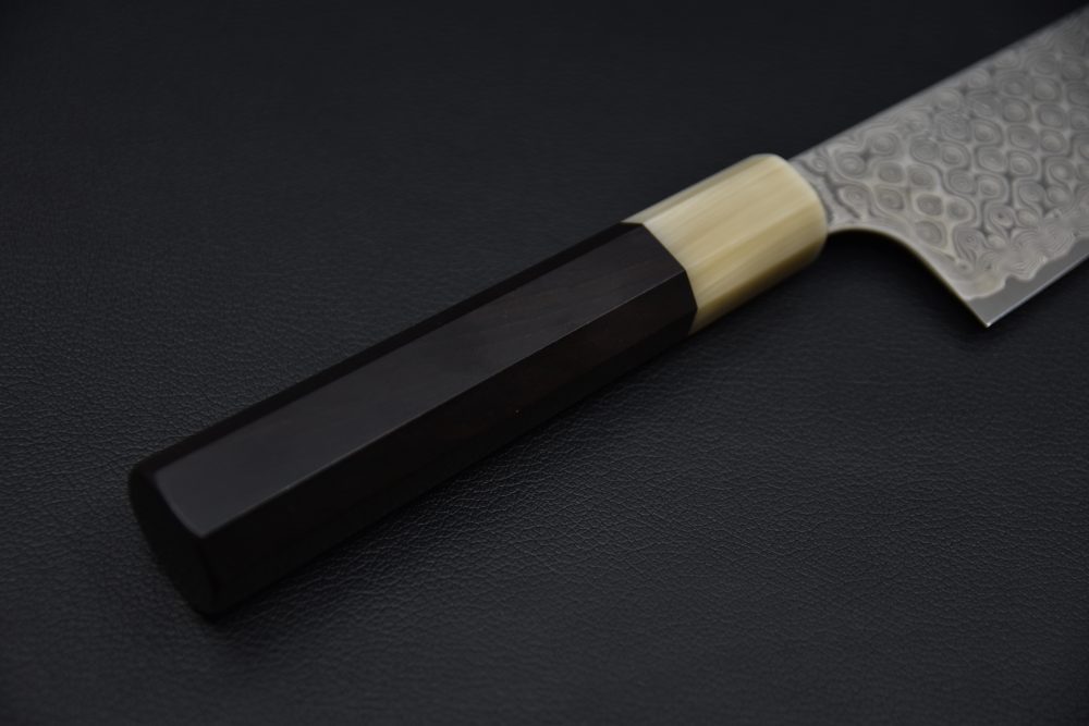 Nigara Hamono SG2 Anmon Damascus Kiritsuke Gyuto 210mm Ébène