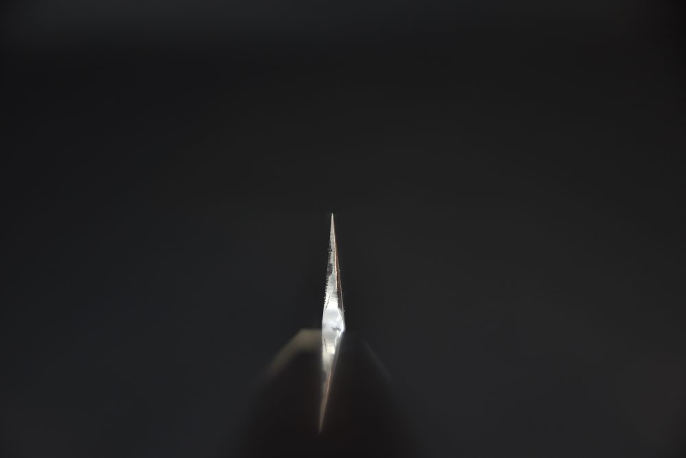 Hitohira Tanaka Manzo Aogami #1 Damascus Left-Handed Kiritsuke Yanagiba 300mm Ebony