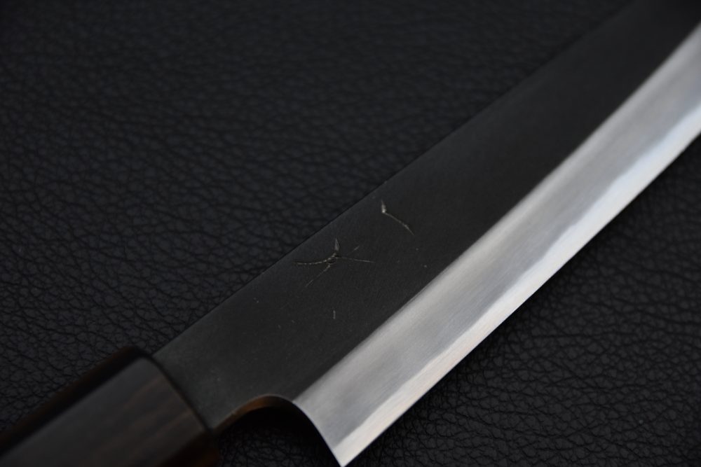 Hitohira Kikuchiyo Kyuzo Shirogami #2 Kurouchi Petty 150mm Cerisier