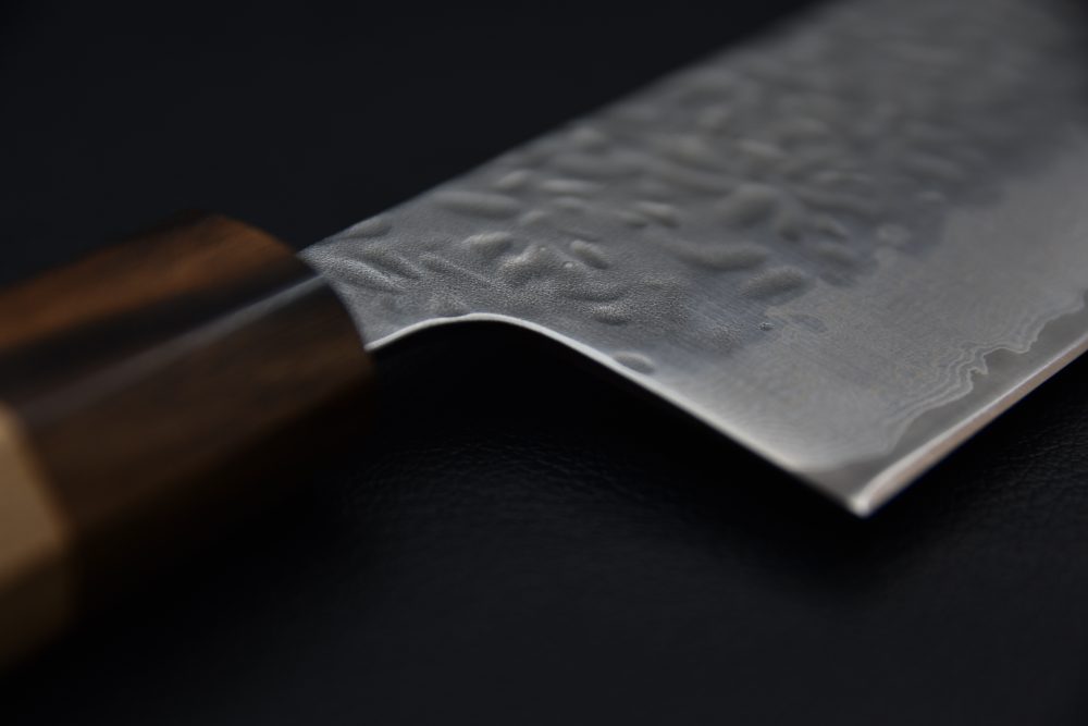 Hitohira Futana Stainless Tsuchime Damascus Nakiri Cerisier