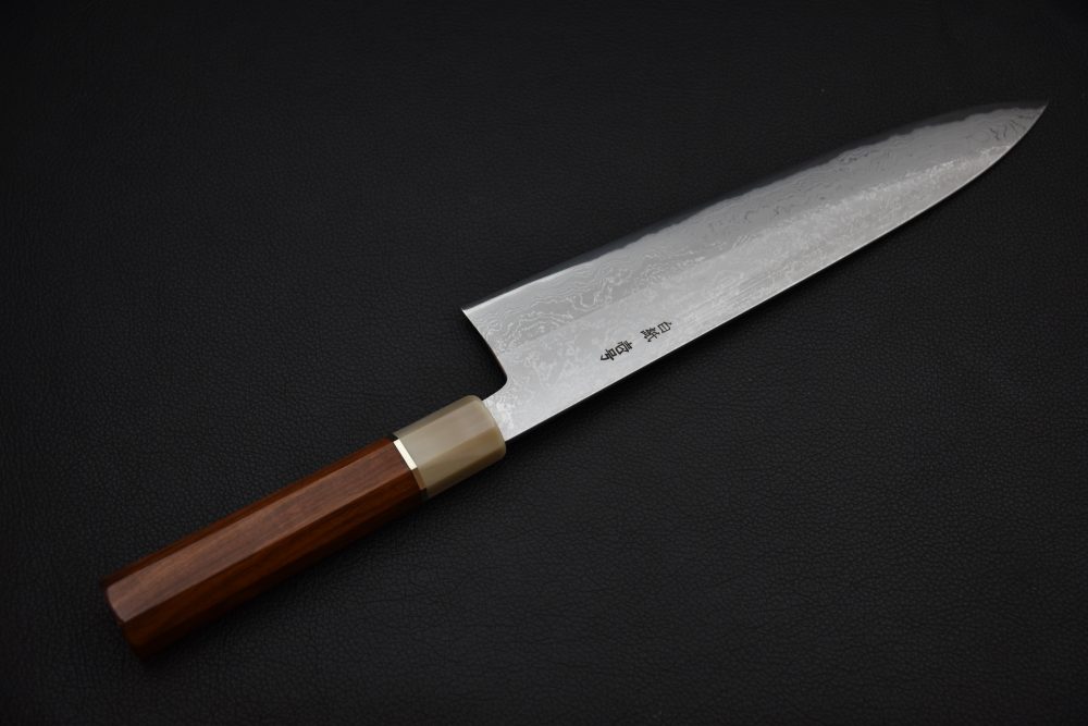 Yoshikazu Tanaka Shirogami #1 Damascus Gyuto 240mm Red Sandalwood