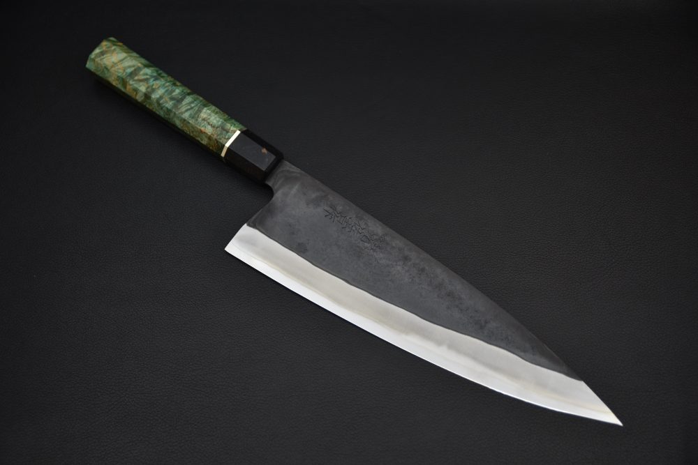 Yoshida Hamono HAP 40 Gyuto 240mm Kurouchi Loupe D'érable (Vert)