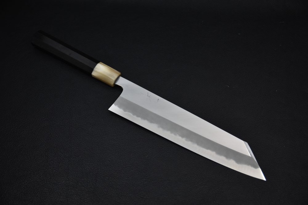 Hitohira Tanaka Kyuzo Aogami #1 Migaki Kiritsuke Gyuto 240mm Taihei Ébène (Extra Height)