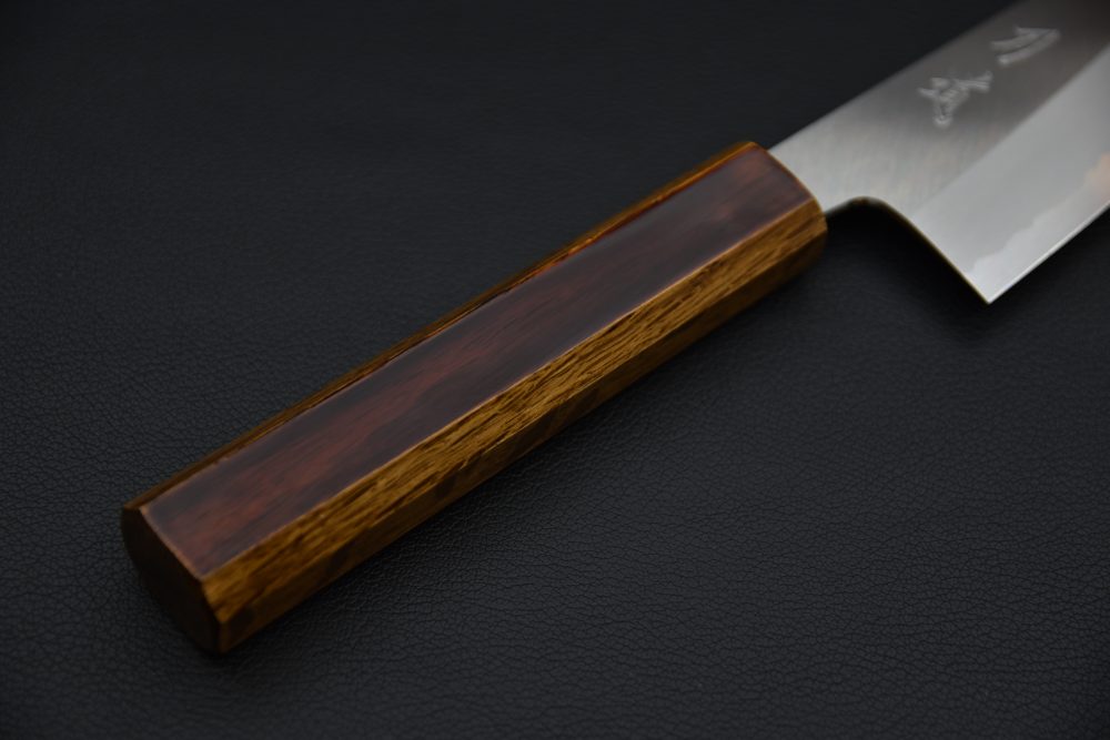 Hado Junpaku Shirogami #1 Stainless Clad Ko Bunka 135mm Chêne Laqué
