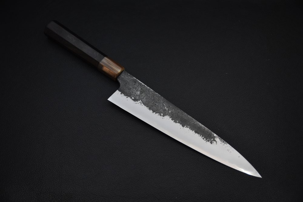 Mazaki Hamono Shirogami #2 Kuro Nashiji Gyuto 240mm Ébène