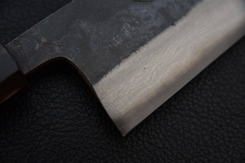 Hatsukokoro Kumokage Aogami #2 Damascus Kurouchi Bunka 180mm Tagayasan