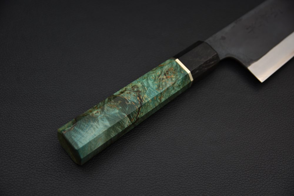 Yoshida Hamono HAP 40 Bunka 190mm Kurouchi Loupe D'érable (Vert)