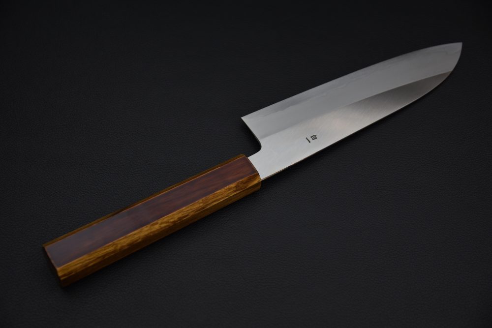 Hado Junpaku Shirogami #1 Stainless Clad Santoku 180mm Chêne Laqué