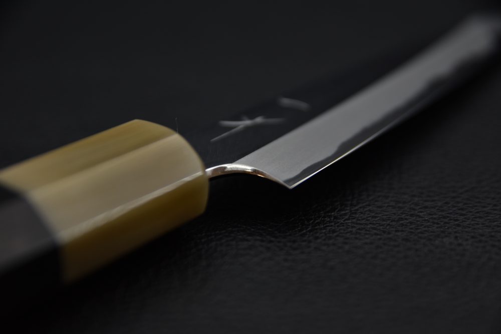 Hitohira Tanaka Kyuzo Aogami #1 Migaki Petty 120mm Taihei Ébène