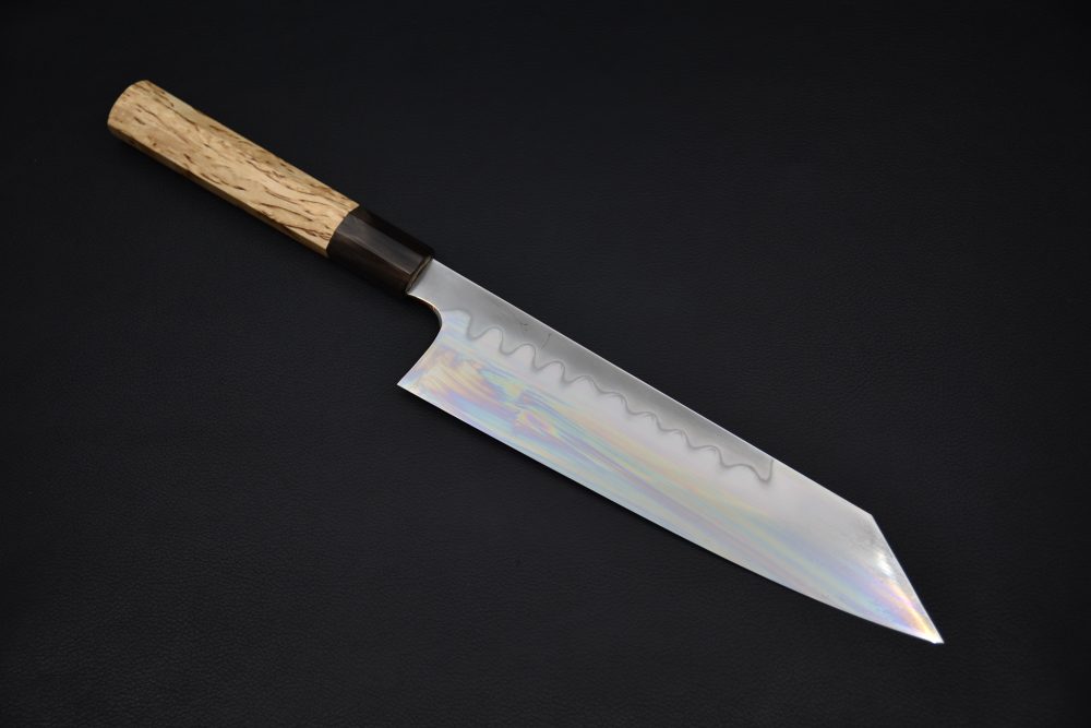 Hitohira Togashi Yohei White #1 Mizu Honyaki Kiritsuke Gyuto 240mm Taihei Masur Birch #024
