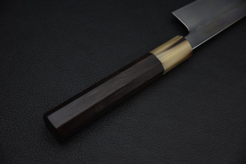 Takada no Hamono Mizu Honyaki Shirogami #2 Kiritsuke Gyuto 180mm Ébène