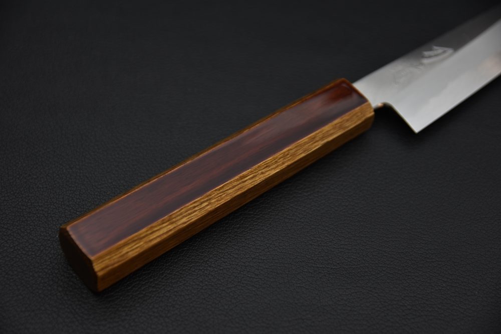 Hado Junpaku Shirogami #1 Stainless Clad Petty 150mm Chêne Laqué