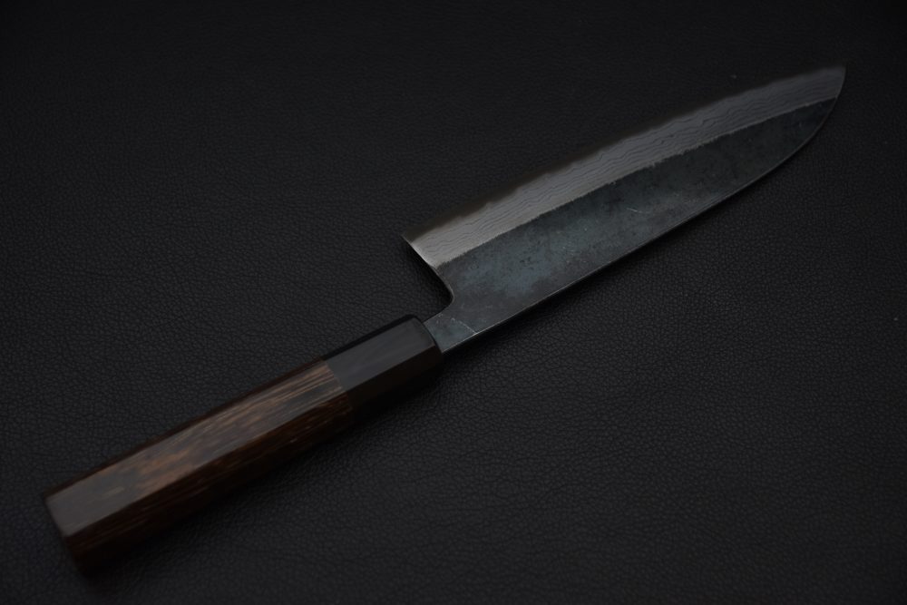 Hatsukokoro Kumokage Aogami #2 Damascus Kurouchi Santoku 180mm Tagayasan