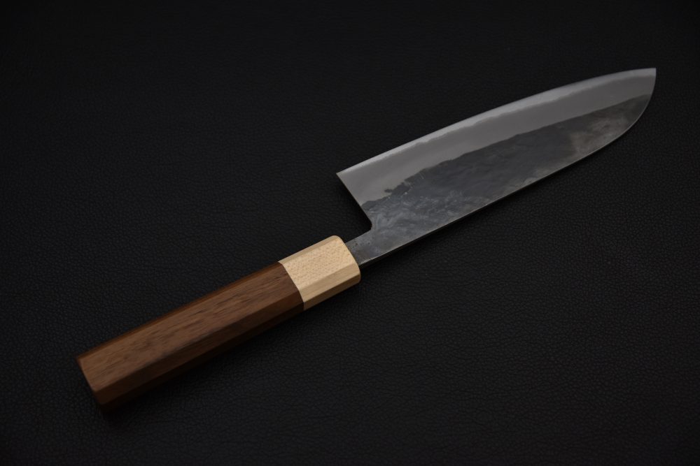 Hitohira TD Aogami #2 Kurouchi Santoku 165mm Noyer