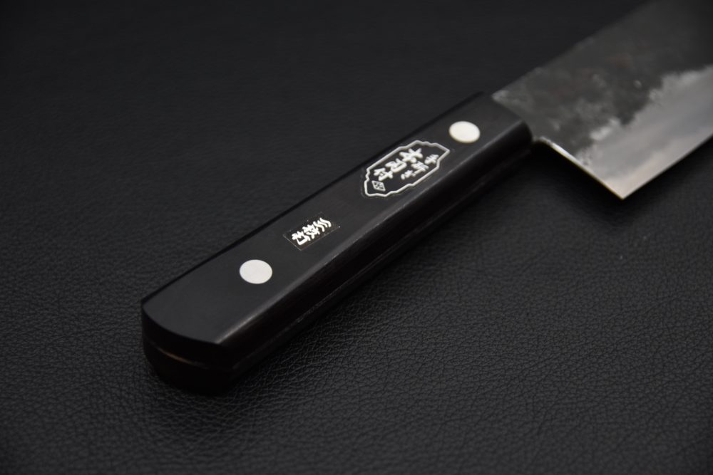 Morihei Hisamoto Kurouchi Shirogami #1 Gyuto 240mm Pakka Handle (No Bolster/ Fine Finish)