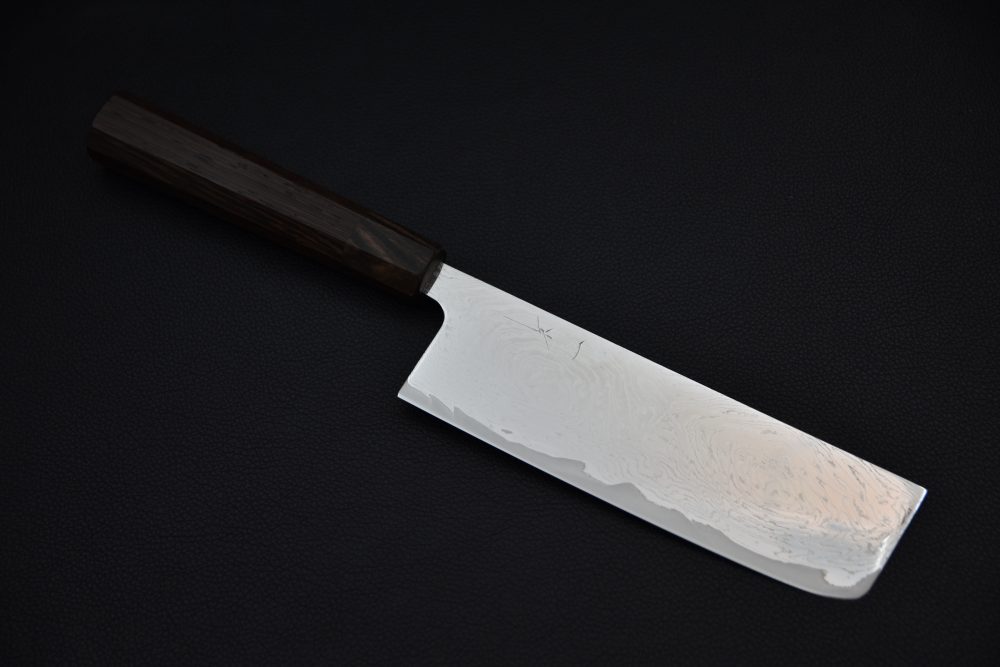 Hitohira Futana Nickel Damascus Nakiri 165mm Tagayasan