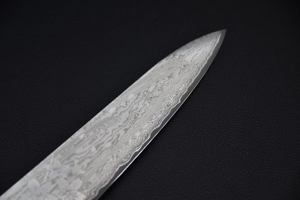 Hitohira Uki Sakura Damascus Gyuto 240mm Ébène Fusion