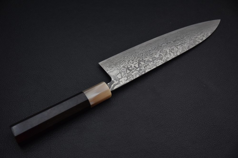 Shiro Kamo SG2 Kurozome Damascus Gyuto 210mm Ebony