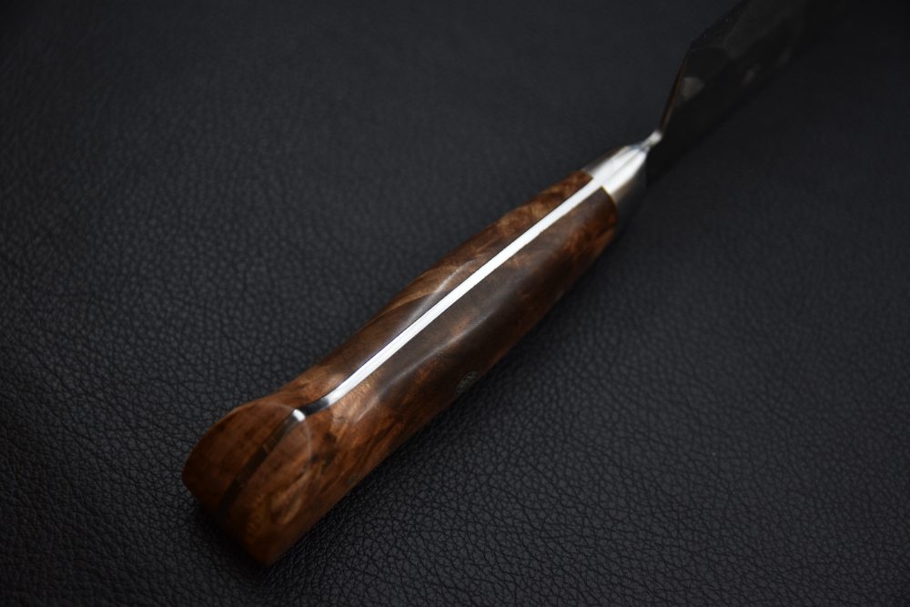 Quebec X Japan Ginsan Nashiji Nakiri 165mm Maple Burl