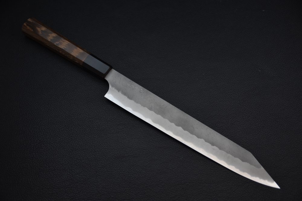 Nigara Hamono Aogami Super Migaki Tsuchime Kiritsuke Sujihiki 255mm Tagayasan