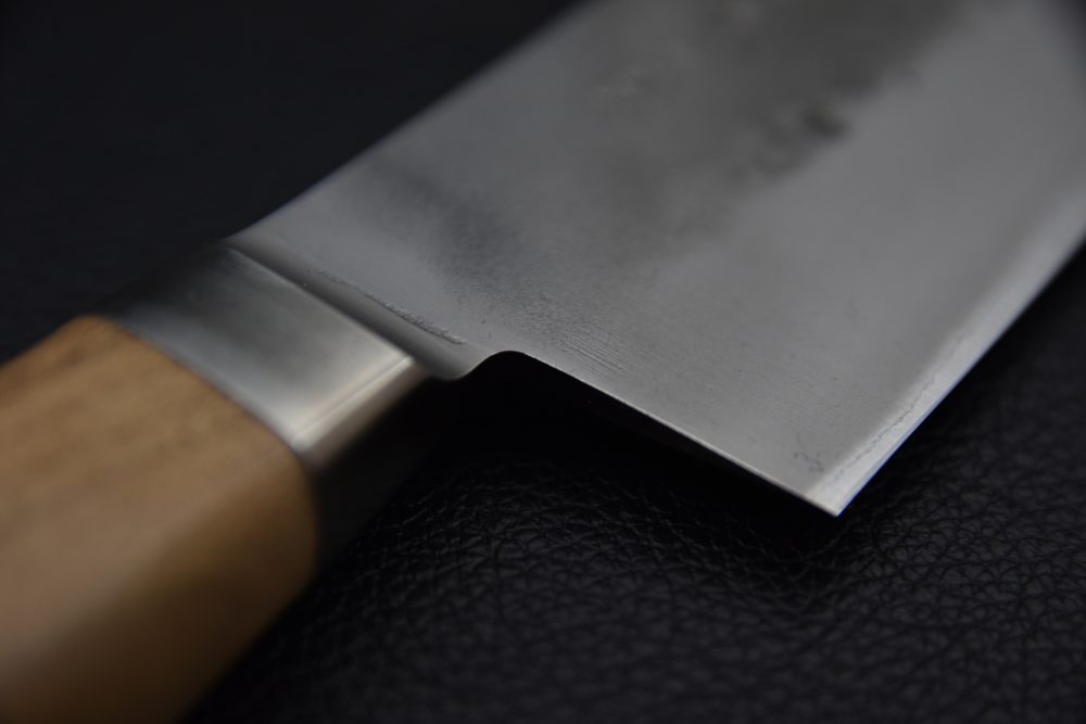 Hitohira TD Aogami #2 Stainless Clad Nashiji Yo Santoku 170mm Noyer