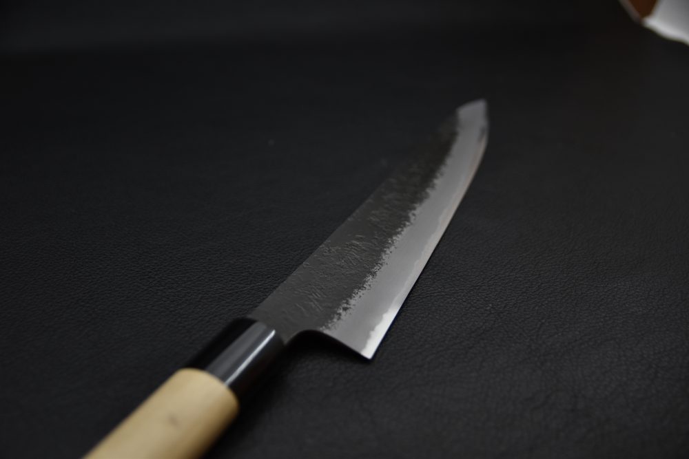 Mutsumi Hinoura Kurouchi Shirogami #2 Sujihiki 240mm Ho