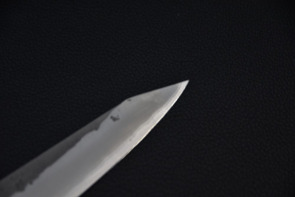 Hitohira TD Aogami #2 Stainless Clad Nashiji Yo Sujihiki 240mm Noyer