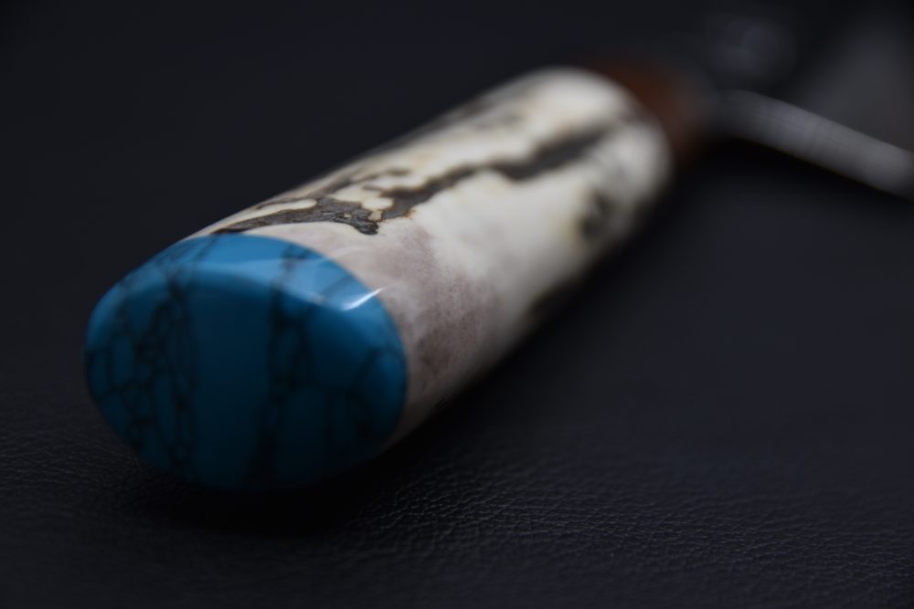 Nakagawa Uchi Hamono Ginsan Migaki Santoku 170mm Stag Horn