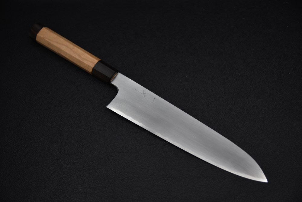 Hitohira Gorobei Rikichi Aogami #2 Kasumi Gyuto 240mm Cerisier