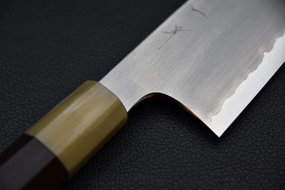 Hitohira Togashi Shirogami #1 Stainless Clad Kasumi Gyuto 240mm Ebony