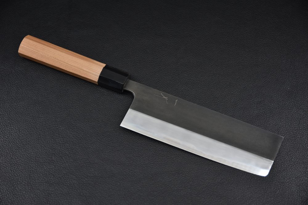 Hitohira Tanaka Kyuzo Aogami #1 Kurouchi Nakiri 180mm Cedar Yakusugi