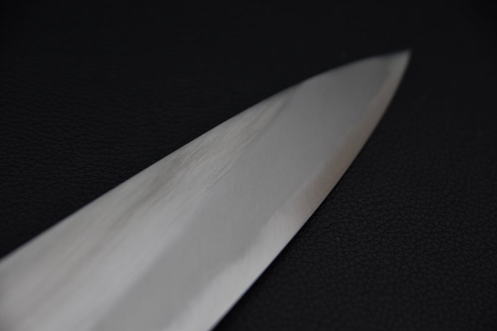 Mazaki Hamono Shirogami #2 Migaki Gyuto 210mm Ebony