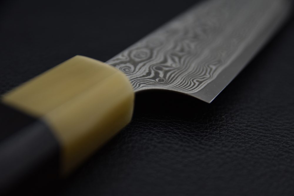 Nigara Hamono SG2 Damascus Anmon Petty 150mm Ébène