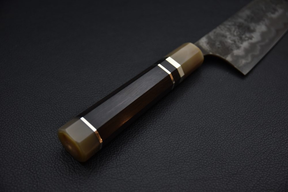 Kisuke Manaka 間中貴輔 Kokuenn Damsacus Aogami #1 Gyuto 275mm Kurouchi Tsuchime Ébène