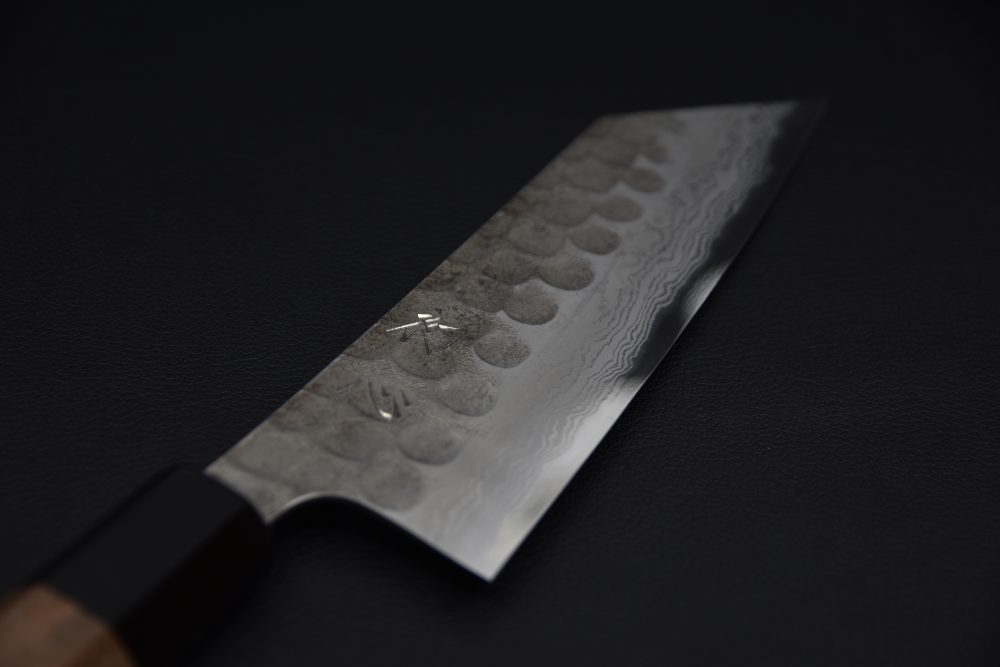 Hatsukokoro Inazuma Aogami Super Damascus Kurouchi Bunka 180mm Walnut