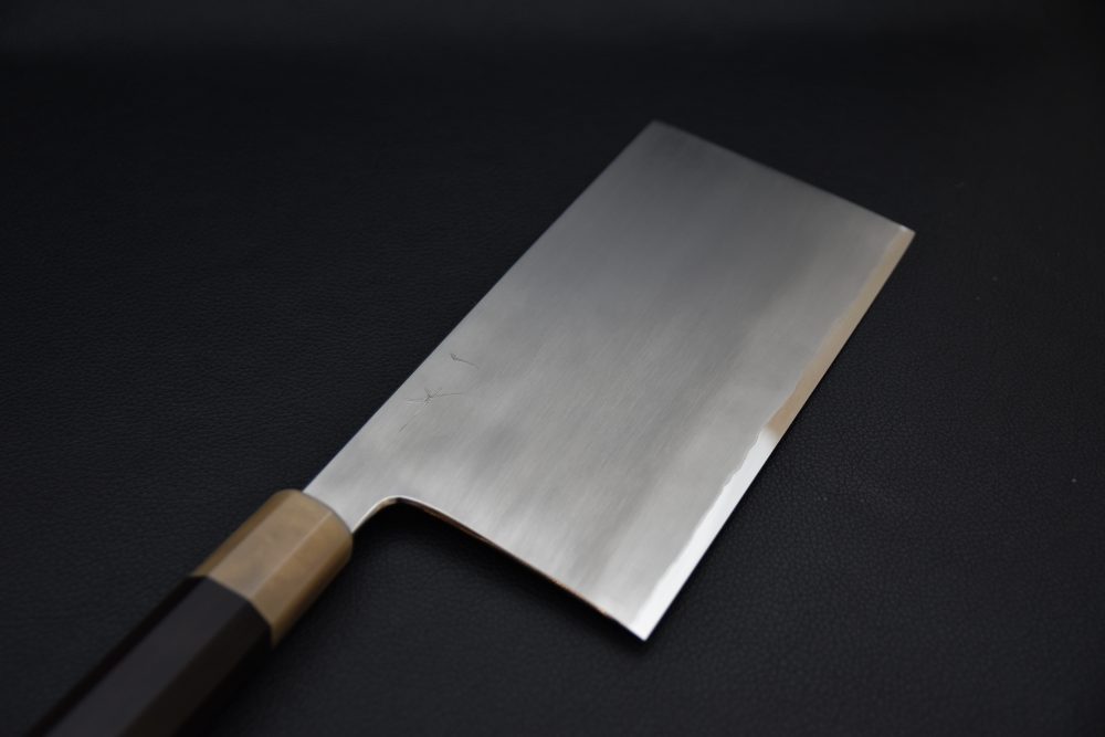 Hitohira Togashi Shirogami #1 Stainless Clad Kasumi Chinese Cleaver 180mm