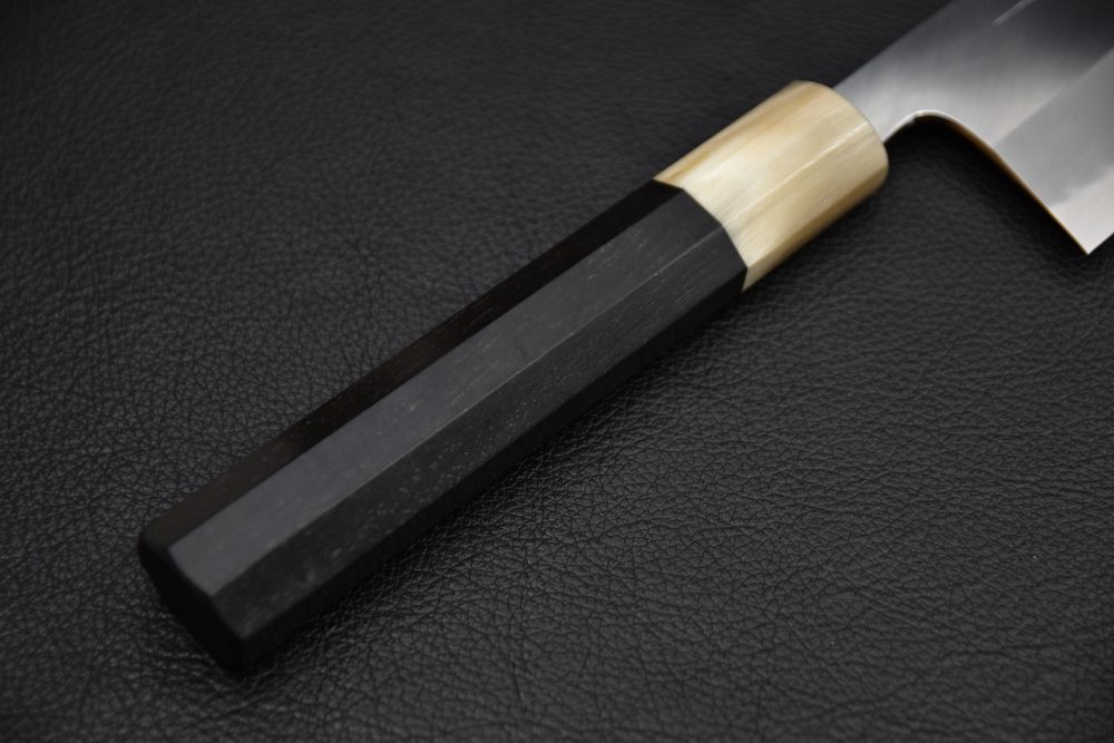 Hitohira Tanaka Kyuzo Aogami #1 Migaki Kiritsuke Gyuto 240mm Taihei Ébène (Extra Height)