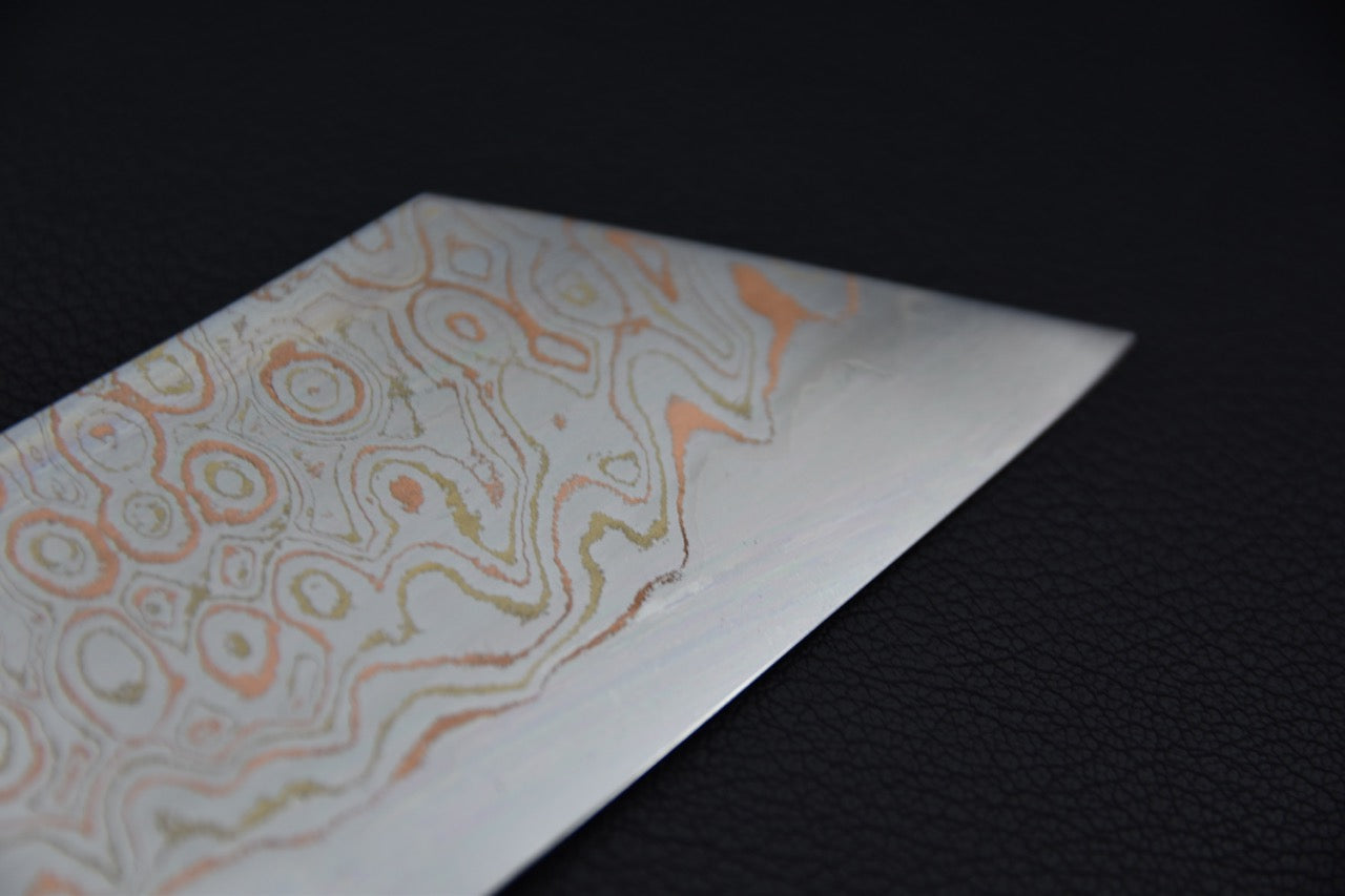 Nigara Hamono Aogami #2 Rainbow Damascus Bunka 180mm Myojin