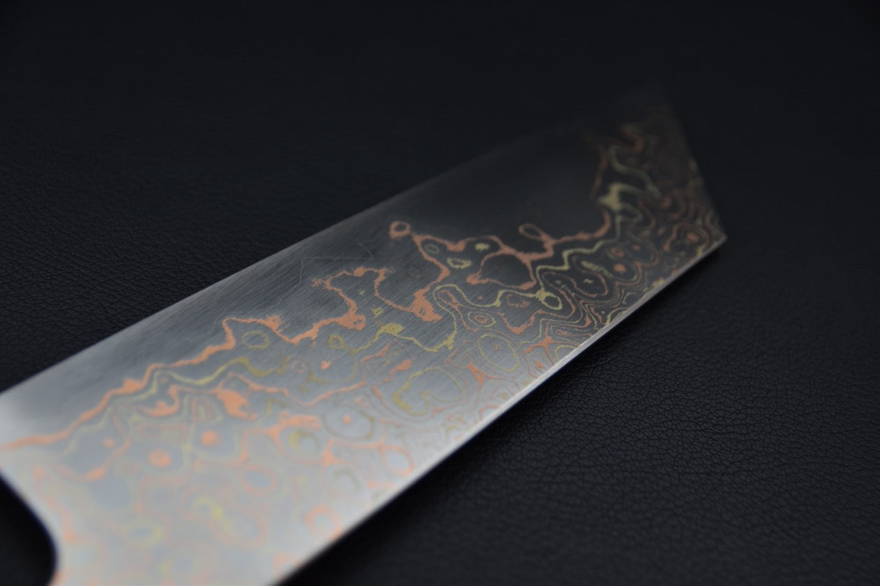 Nigara Hamono Aogami #2 Rainbow Damascus Bunka 180mm Myojin
